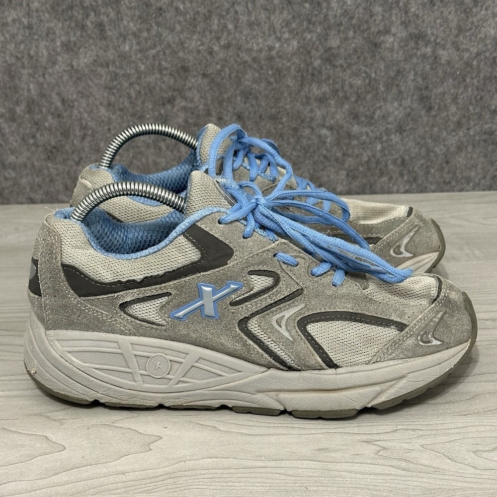 Xelero Matrix Men's Walking Sneakers Gray Blue Leather Comfort Shoes US 9